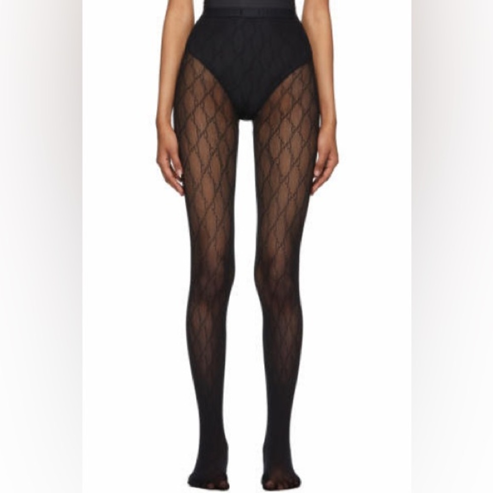Gucci Black GG Supreme Tights